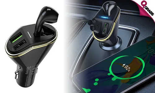 Car Charger with Right Ear Wireless Headset!